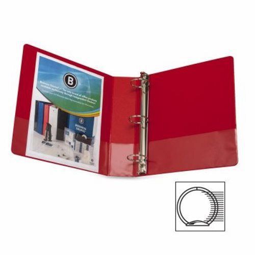 Business source round ring binder, w/ pockets, 2&#034;, red (bsn28660) for sale