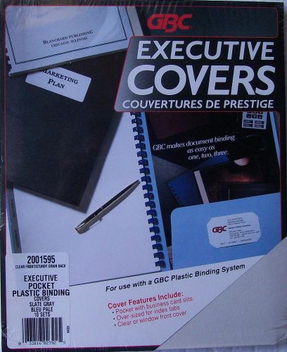 GBC Executive Covers #2001595 Executive Pocket - Slate Gray - 10 Per Pack