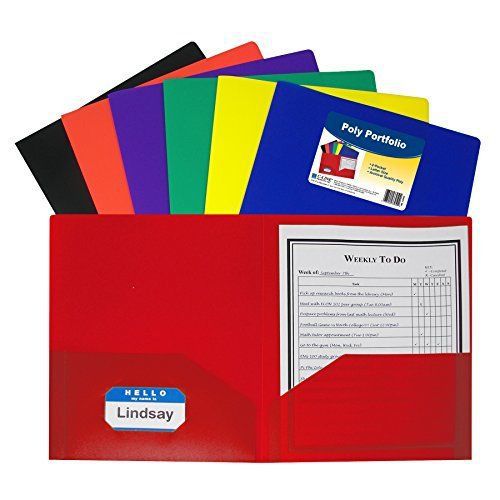Two Pocket Heavyweight Poly Portfolio For Letter Size Papers Udes Card