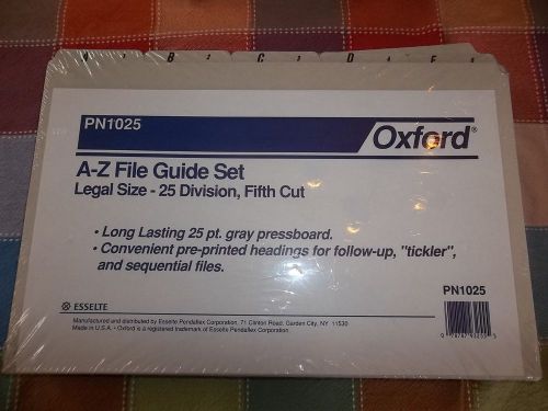 OXFORD A-Z  LEGAL SIZE FILE FOLDERS- 2 SETS, ONE NOS, ONE OPENED.