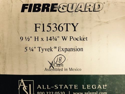 (18) Fibre-Guard F1536TY 5-1/4” Tyvek Expansion File Folder 9-1/2x 14-3/4&#034; Legal