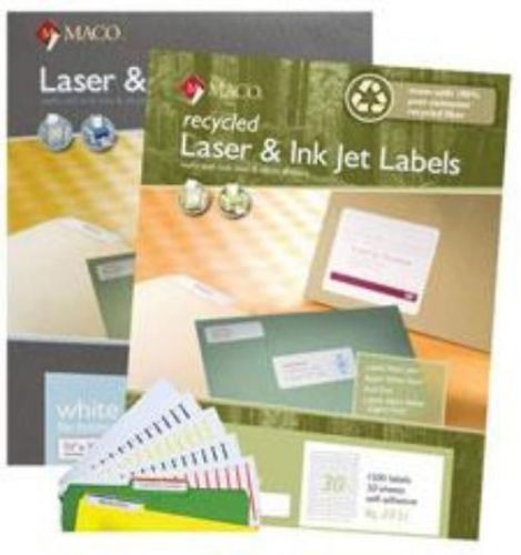 Chartpak maco laser/ink jet file folder labels 0.67 x 3.44 1500 count white for sale