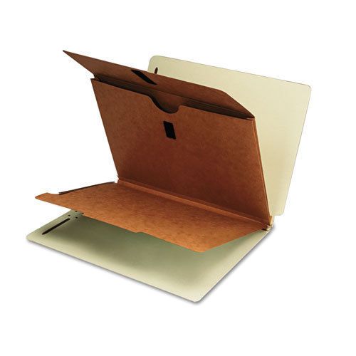 Extra-heavy pressboard end tab classification folders, letter, 10/box for sale