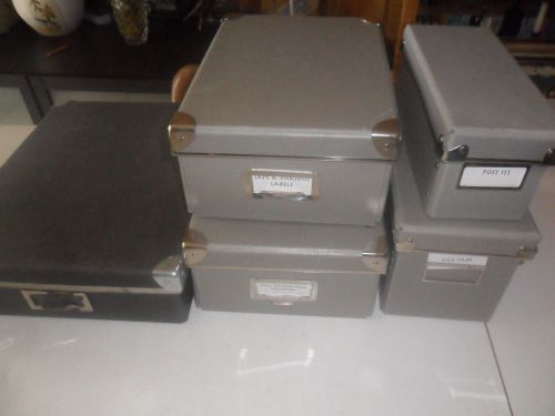 Lot of 5 office storage boxes for sale