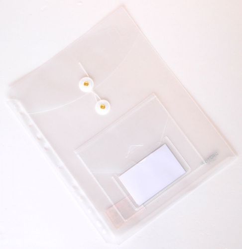 1 PCS A4 Button String Binder Clear Envelopes with CD Pocket (G)