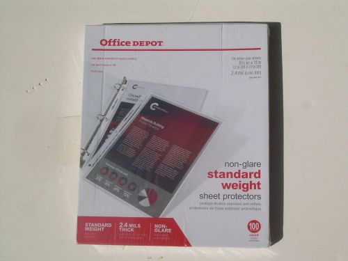 Office Depot Top-Loading Non-Glare Standard Weight Sheet Protectors 100 ct