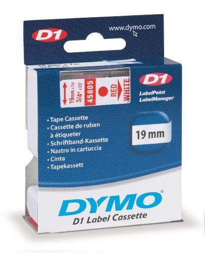 Dymo 45805 Red Print/ White Tape 3/4 X 23