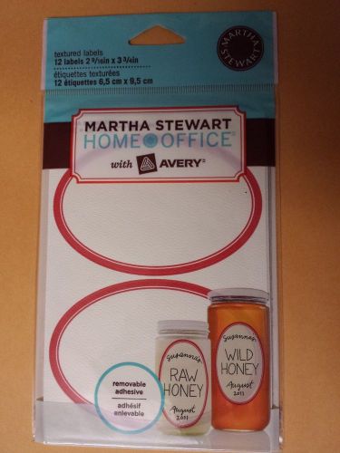 1 pack Martha Stewart Home Office Kitchen Labels, Red Oval, 12 labels