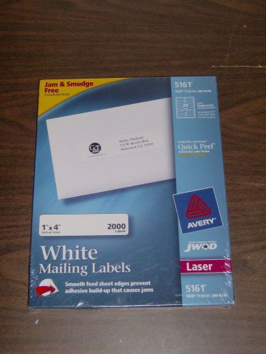 Avery 5161 White Easy Peel Mailing Address Laser Labels 1&#034; x 4&#034; 100 sheets