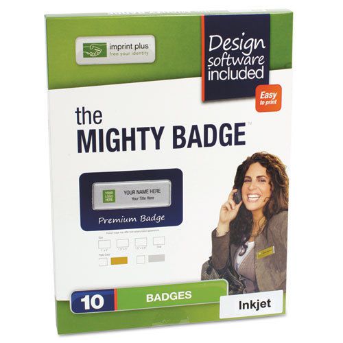 Name Badge Starter Kit, Laser Inserts, 1 x 3, Gold, 10 per Kit