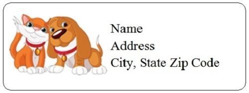 30 Personalized Cute Dog Return Address Labels Gift Favor Tags (dd34)