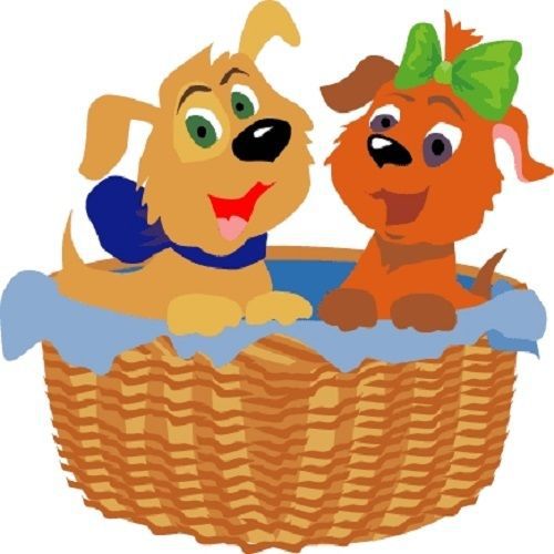 30 Custom Puppies In A Basket Personalized Address Labels