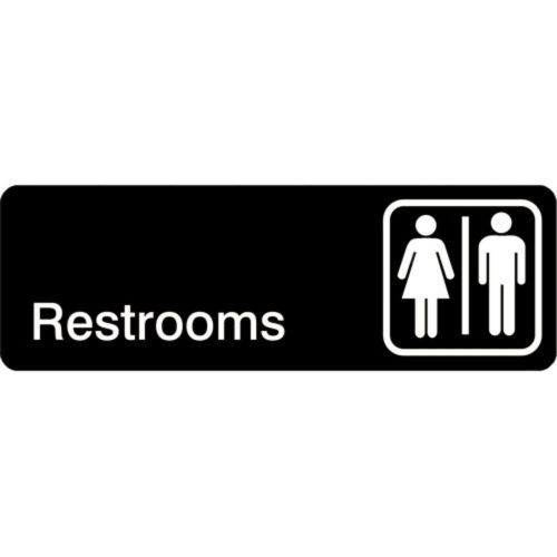 Winco SGN-313 Sign, 3-Inch by 9-Inch, Restrooms