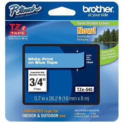 Brother int l (supplies) tze545  3/4in white on blue for for sale
