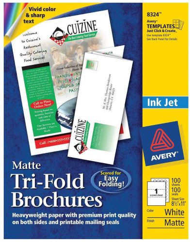 Tri Fold Brochures For Inkjet Printers 8.5 X 11 Inches White Matte Box 8324