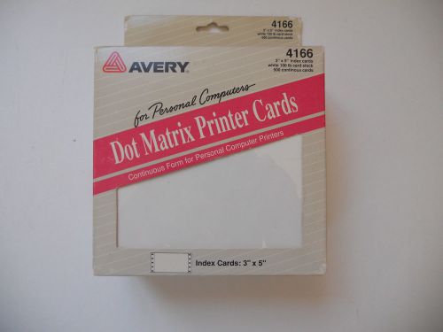 Avery 4166 Continuous form 3&#034; x 5&#034; Index Cards 500 cards