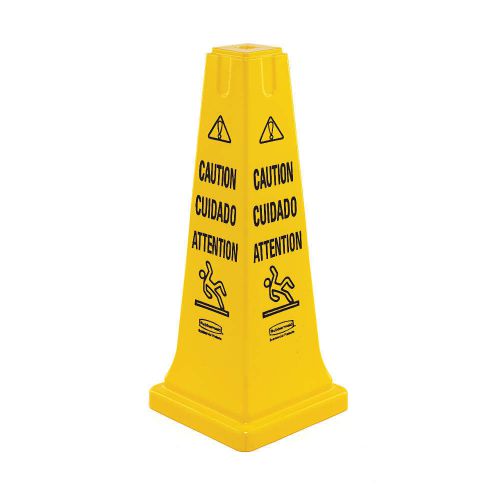 Safety Cone, Caution, Eng/Sp&amp;#x2f;Fr, Plas FG627700YEL
