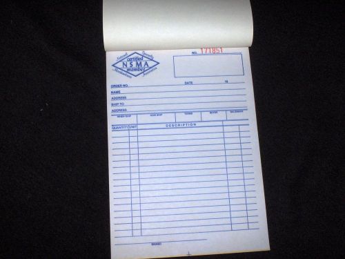 Old Style Order &amp; Receipt Book 100 Order Forms &amp; Duplicates + 2 Ink Pages