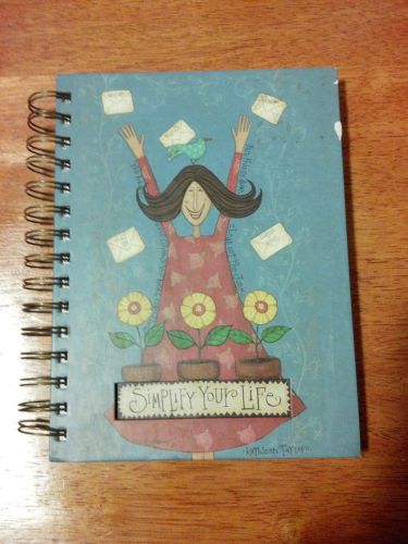 Kathleen Taylor BOUND SPIRAL Notebook  Journal organizer pad Blue Hardcover