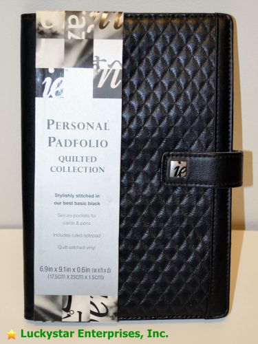 i.e. Personal Padfolio - Quilted Collection - Black Argyle -9&#034; x 6&#034; - NEW