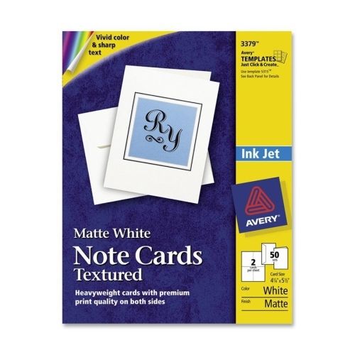 Avery Note Card - 4.25&#034; x 5.50&#034; - Matte - 50 / Box - White