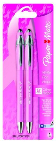 Sanford Paper Mate Flexgrip Elite Pink Ribbon Retractable Pen Black Ink 2 Count