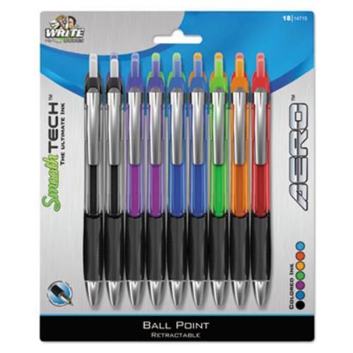 Board dudes 14715aa48 aero smooth tech ballpoint pens, 0.7mm, assorted, 18/set for sale