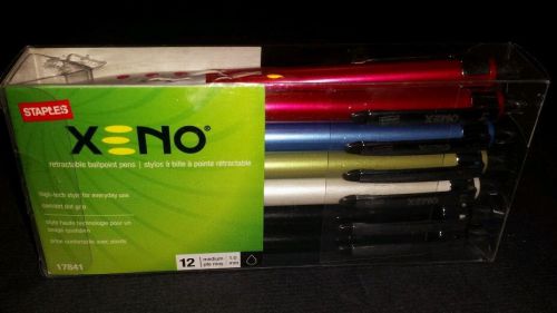 NIB Staples Xeno retractable ballpoint black ink pen pack of 12