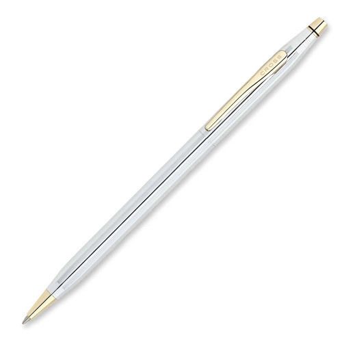 A.T. Cross Company Ballpoint Pen, Chrome/23 Kt. Gold Plate &amp; Accents
