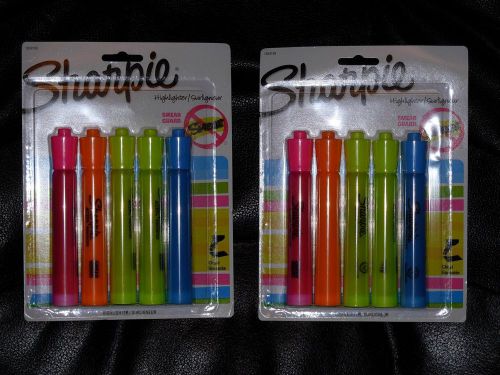 NEW Sharpie Accent Assorted Color Highlighters, 2 5-Packs 1809199, FREE SHIPPING