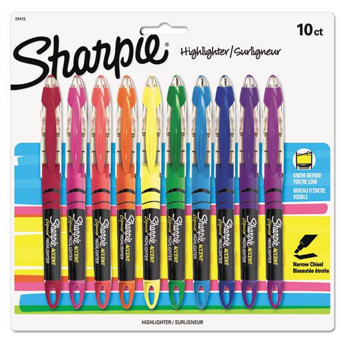 Sharpie Accent Liquid Pen Style Highlighter, Chisel Tip, Assorted, 2 Sets of 10