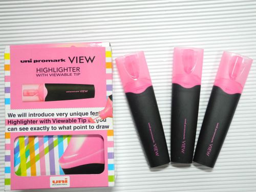 NEW 10 PCS UNI-BALL USP-200 PROMARK highlighter with viewable tip Pink