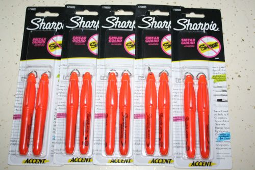 Sharpie Accent Highlighter with Smear Guard Mini - 5-2packs New In Pack Cap Clip