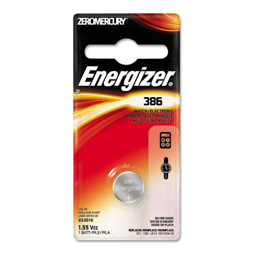 Energizer Watch/Electronic Battery, SilvOx, 386, 1.5V, MercFree