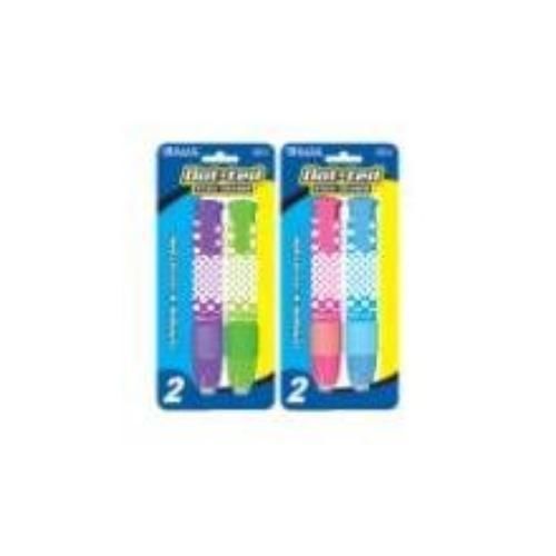 NEW BAZIC Dotted Retractable Stick Erasers, 2 Per Pack