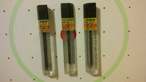 Pentel Super Hi Polymer Pencil Refill Lead, 0.5 mm Medium Tip, Black (Set of 3)