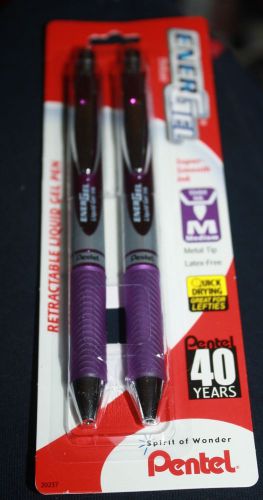 Pentel EnerGel BL77BPV2V Retractable Gel Roller Pen, 0.7mm Violet 2 PACK QWK DRY