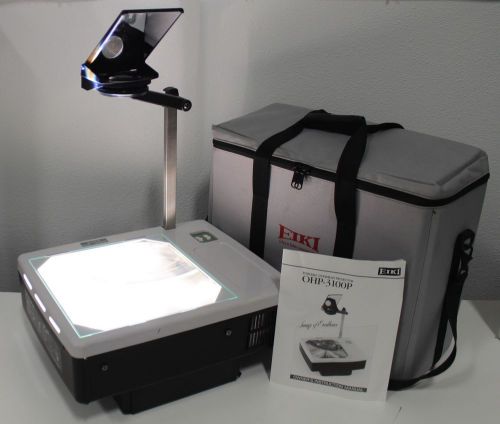 EIKI Portable Overhead Projector OHP-3100P w/Retractable Power Cable Case Manual
