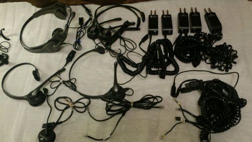 Mixed plantronics lot of headphones, qd cables, p10, &amp; more! for sale