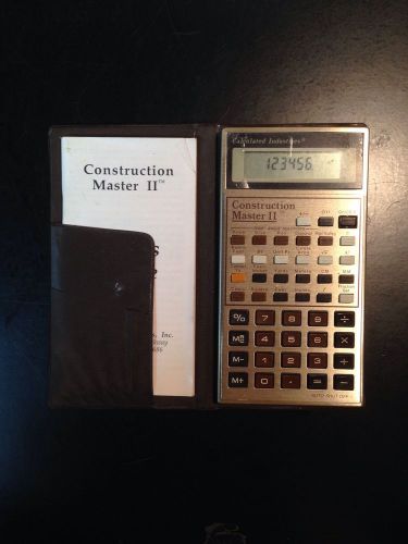 Construction Calculator, User&#039;s guide &amp; Case Construction Master II TESTED!!!