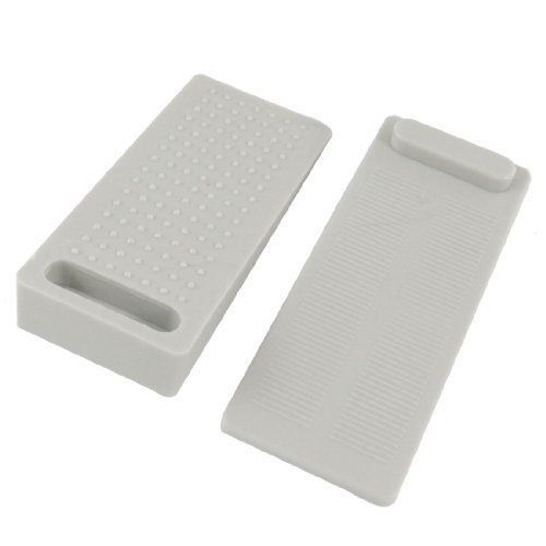 Amico 2 Pcs Rubber Door Stop Wedge Gray for Wood Tile Floors