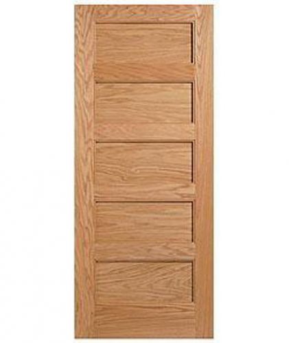 5 panel equal raised panels red oak stain grade solid core interior wood doors for sale