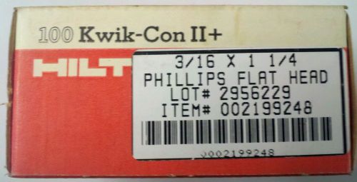 Hilti concrete screws 3/16 x 1 1/4 item# 002199248