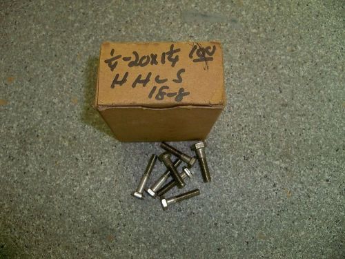 25 pcs 1/4-20 Stainless 18-8 Hex Head Cap Screws 1 1/4&#034; long  or 1/1/2&#034; Long New