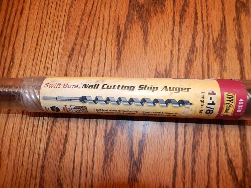 Ivy Industries 18&#034; Hi-Grade Alloy Steel&#034;Swift Bore&#034;Nail Cutting Ship 1 1/8&#034;Auger