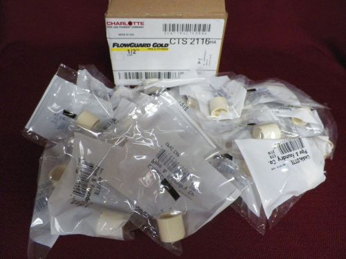 New! Box of 25 Charleotte 1/2&#034; CPVC Cap Pipe Fittings Flowguard Gold U.S.A