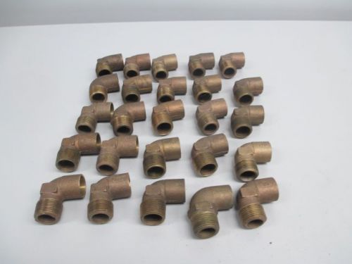 Lot 25 new nibco lee assorted bronze 3/4in 90 degree elbow pipe fitting d241543 for sale
