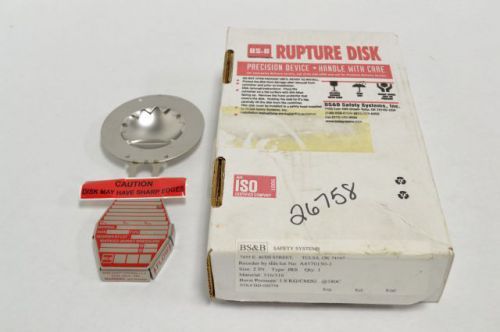 NEW BS &amp; S A4570150-1 SIZE 2IN RUPTURE DISK VALVES PRESSURE 1.8K/CM2G B215536