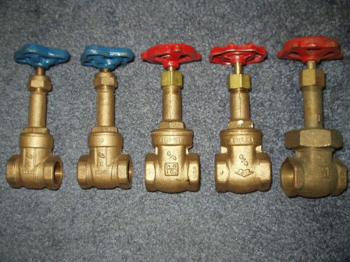 3 / 4 inch  brass  gate  valves  lot of 5 new for sale