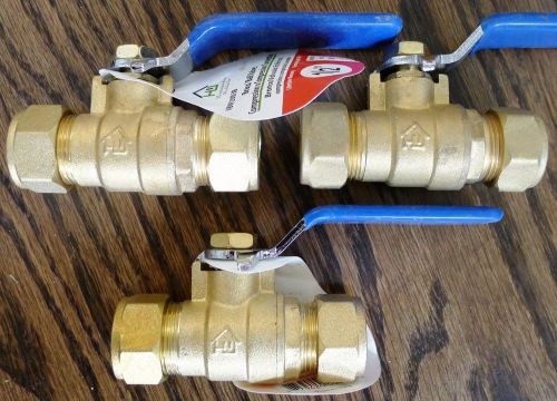 1/2&#034; Compression Ball Valves with 1/4-Turn -  Brass -  New - VBV-F20-D3B (3)